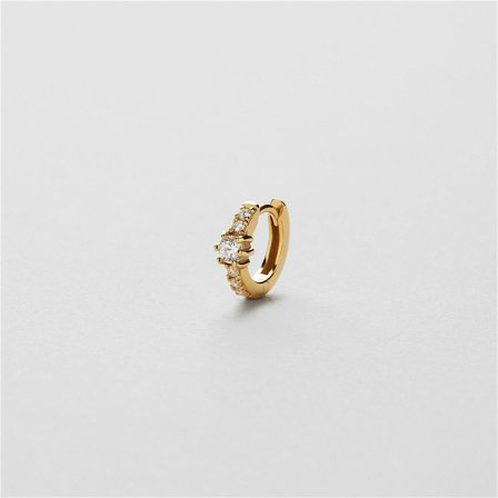Selma Single Hoop - 18K GULDPLÄTERAT STERLING SILVER - Safira