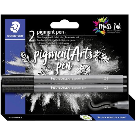 Staedtler Pigment Arts Pen Black 2-pakk