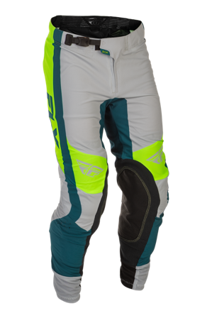 Pantaloni Motocross FLY Racing Lite V26 gri/verde lămâie/turcoaz 34