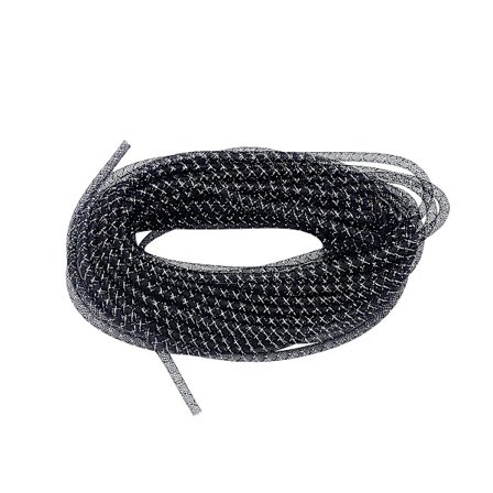 1 pakkaus 25m polyesteriä joustava punottu lanka putki narut lanka putki verkko nauhat kudottu köysi FIY käsintehty päähine rannekoru askartelu (musta