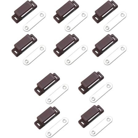 Galaxy Garderobsdør Sugkopp Sterk Magnetisk 10 stk Brun Plast Liten Dørmagnet - Magnetisk Spærre - Slitsterk Skapmagnet