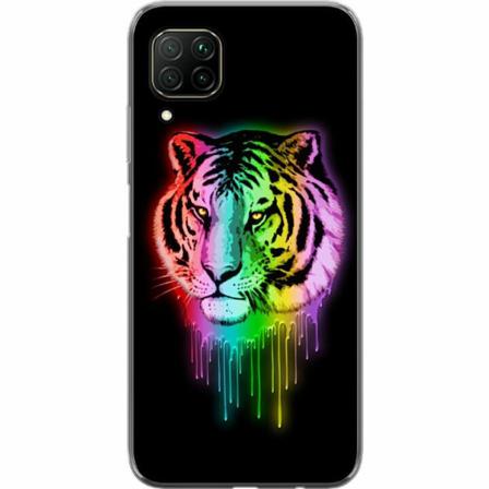 Huawei P40 Lite Genomskinligt Skal Neon Tiger