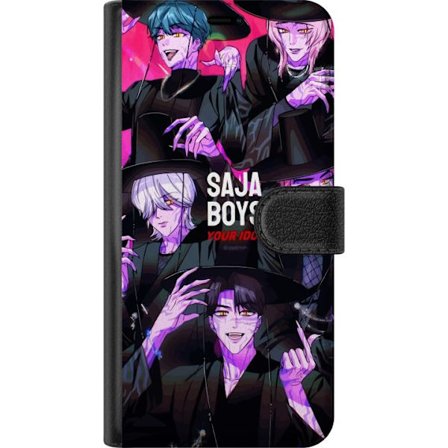 Kompatibelt Lommeboketui til Motorola Moto G34 Kpop Demonjegere Saja-gutter Mørk Idol Aura Lilla Demoneenergi