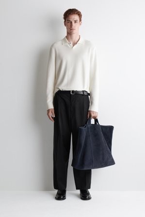 COS Convertible Tote Bag - Suede in Blue - Men