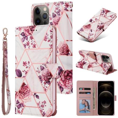 Iphone 12 Pro Max Trendigt Plånboksfodral Sparkle 4-fack Svart