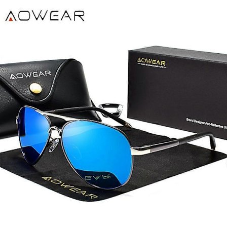 AOWEAR Designer Polariserte Solbriller Menn Aviation Coating Speil Solbriller for Menn Kvinner oculos gafas lentes de sol [db]