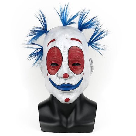 Rolig clown latexmasker Cosplay Blue Hair Joker Helansiktshjälm