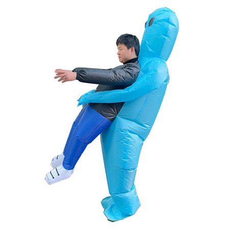 Alien Oppblåsbar Kostyme for Halloween Cosplay Lys Blå Lake Blue