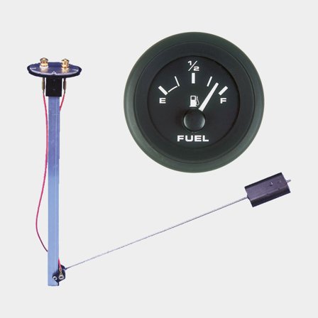 Medidor de combustible Veethree Black Premier, sin empañamiento, Ø52 mm, 12 V, USA, 240 - 33 Ω, negro + sensor de tanque