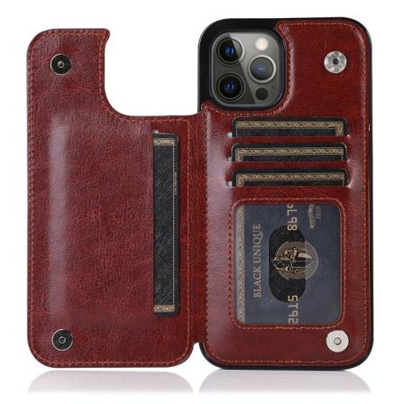 iPhone 13 Pro Max - Cover med kortholder Brun