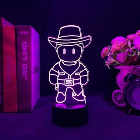 Akryyli 3D-lamppu Stumble Guys - Pelihuoneen sisustukseen, lapsille, hieno syntymäpäivälahja, LED-yövalo, dropshipping