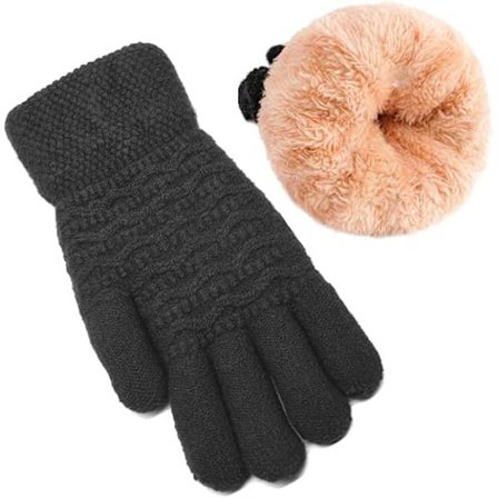 1 Pari Naisten Talvi Lämpimät Kosketusnäyttökäsineet Naisten Lämpöiset Kaapelineulotut Villa Fleece Vuoratut Käsineet Kylmään Säähän