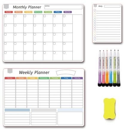 Magnetiska planerare för hela familjen - dagligen, veckovis och månadsvis[mo]