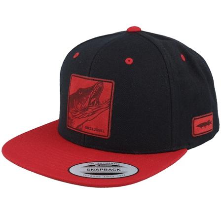 Skillfish - Svart snapback Caps - Grisjävel Laser Black/Red Snapback @ Hatstore