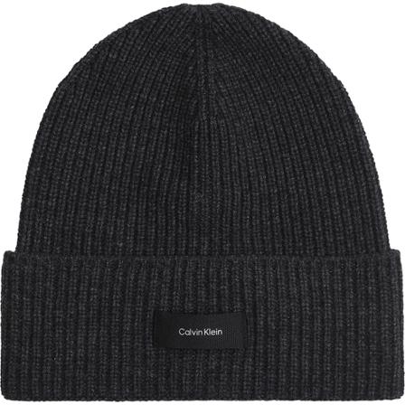 Calvin Klein Hue Rib Beanie Sort, Herre Accessories, Størrelse: ONE Size