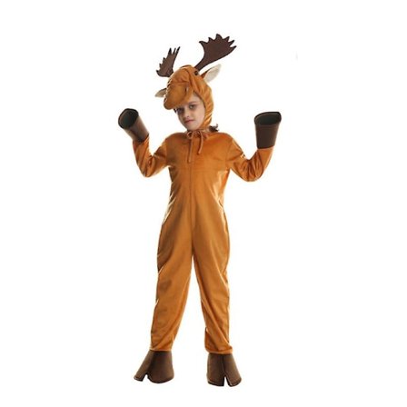 Julekostyme med reinsdyr og elg for voksne og barn - Unisex dyreonesie - Festdrakt