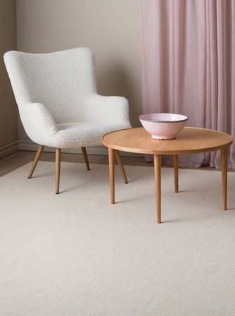 Handloom Flat 300X400 Large Natural White Plain (Single Colored) Wool Rug