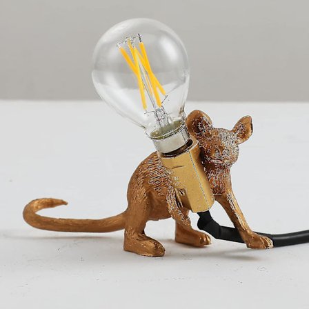 Musformad bordslampa, kreativ skrivbordslampa i harts för sängbord