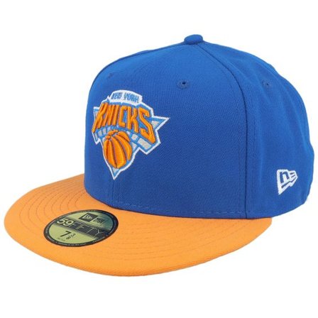 New Era - NBA Blå fitted Keps - New York Knicks Basic 59Fifty Blue/Orange Fitted @ Hatstore
