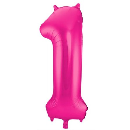 Sifferballon Jumbo Magenta 86 cm "0-9" Ciffer 1
