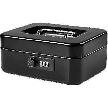 Lille pengeskab med kombinationslås Holdbar metal pengeskab med pengeskuffe Sort, 7,87 X 6,3 X 3,35 tommer - B-yuhao