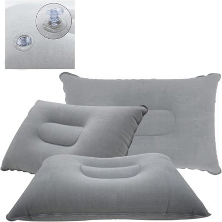 4-pack grå ultralätt uppblåsbar kudde liten fyrkantig flockad Fa