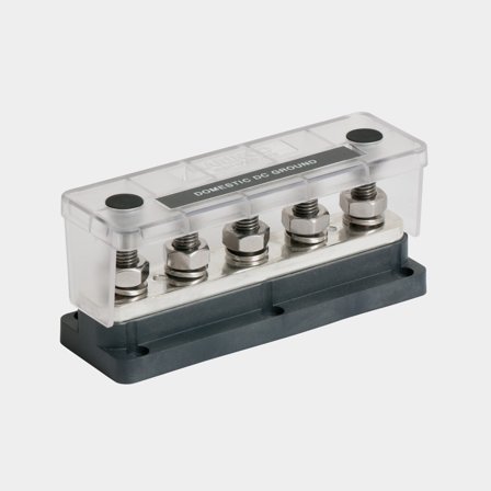 Kopplingsplint BEP Marine Pro Installer Heavy-duty Bus Bar, 5 x M10, 650 A, med lock