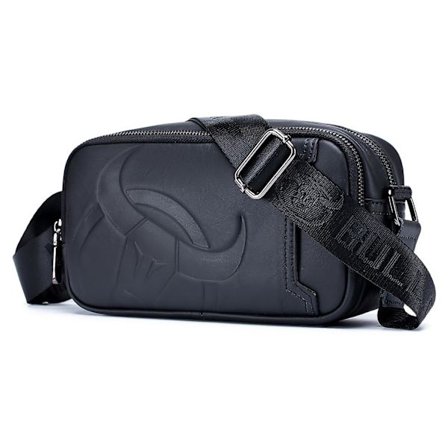 BULLCAPTAIN 0308 Toppskiktsläder Horisontell Messenger Bag Casual Herr Enstaka Axel Crossbody Bag