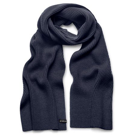 Arctic | Navy Rib Knitted Wool Blend Scarf for Men - Winter Scarves