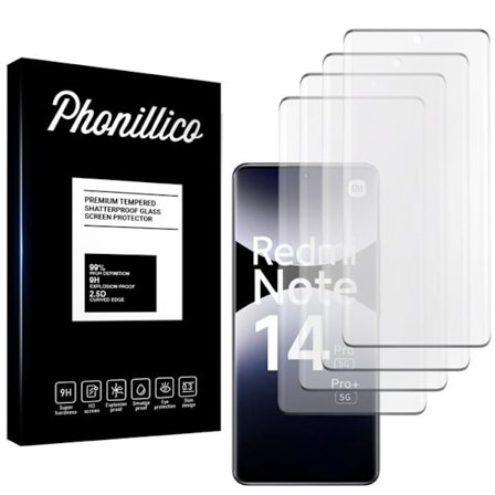 Karkaistu lasi - Phonillico - Xiaomi Redmi Note 14 PRO - Pakkaus 4 - Näytön suoja - Naarmuuntumiskestävä