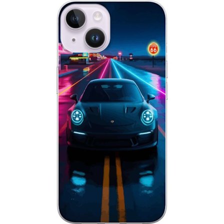 Kompatibel Mobilcover til Apple iPhone 15 Sportsbil Neon Bil Racing Drift