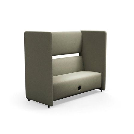 Soffa CLEAR SOUND, 3 sits, med USB/220V-uttag, tyg Focus Melange, beige