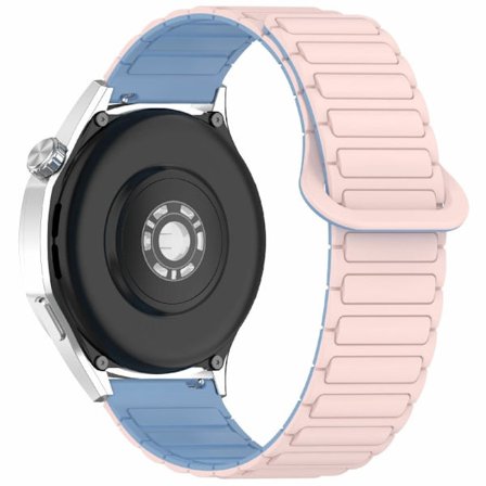 Huawei Watch GT 5 Pro 42mm / GT 5 41mm / GT 4 41mm / Garmin Venu 3S / Forerunner 265S Silikonband 18mm Magnetiskt klockarmband - Rosa / Blå