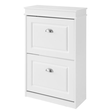SoBuy valkoinen kenkäkaappi 2 ovea kanssa 23.88x54.1x83.06cm, moderni FSR78-W