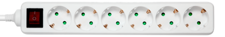 Deltaco 6 Socket Power Strip