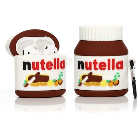 Sød Etui til Airpods 2. / 1. Generation 2019/2016 3D Chokolade Silikon Etui Beskyttende Stødsikker Cover med Nøglering til Airpods Øretelefoner