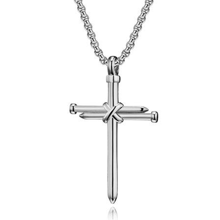 Meningsfullt Kors Halsband i Rostfritt Stål
