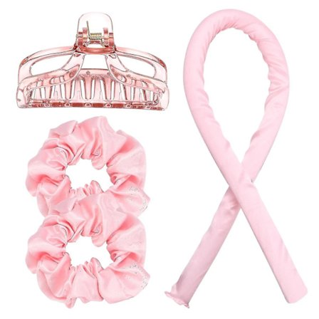 Värmefri hårlås - Locka håret utan värme Ljusrosa-1