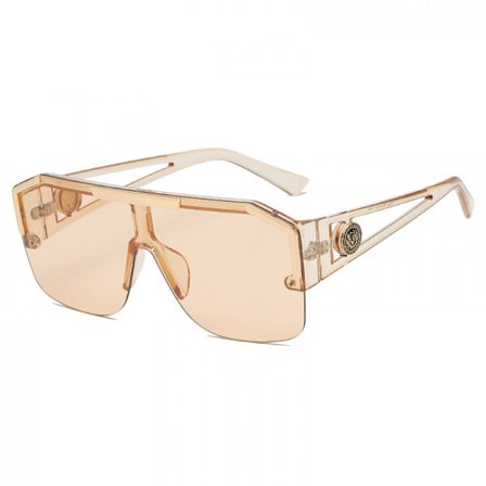 Kvadratiska solglasögon med platt topp och en ram, utan ram, snygga för kvinnor och män