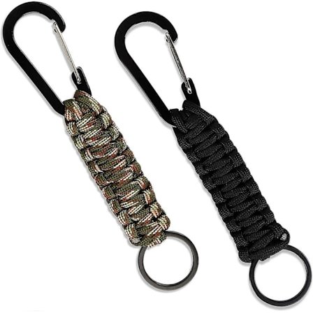 2025 Nya 2-pack nyckelringar, utomhus paracord nyckelring med karbinhake för vandring, utomhusaktiviteter, camping