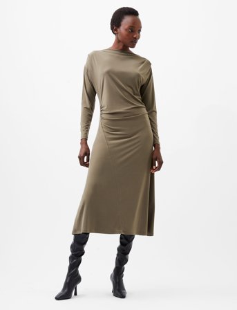 French Connection Samira Jersey Dress - Khaki green - S