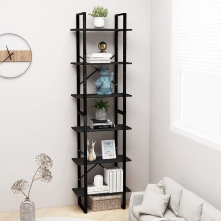 Vidaxl Förvaringshyllor 2 St Svart 60x30x210 Cm Massiv Furu Svart