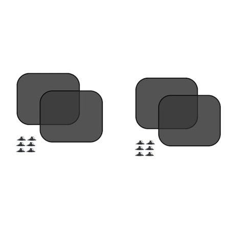 Solskjerming for bilvinduer, baby - (4-pakning)