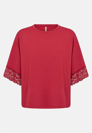 Soyaconcept - Supermyk jerseytopp med blonder i rød for damer i størrelse M (40) - Cellbes