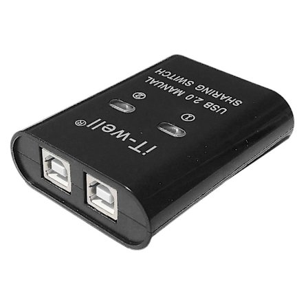 USB-skrivardelningsenhet, 2 in 1 ut skrivardelningsenhet, 2-portars manuell KVM-switchsplitter