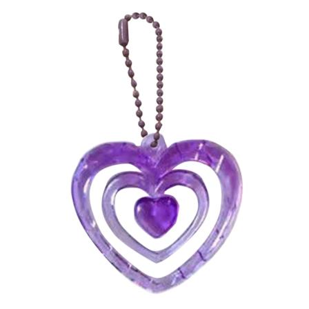 Kärlekshjärta Nyckelring Snygg-Hjärthängande Nyckelring Söt Bilnyckelring Ring Mobiltelefon Dekoration-Tillbehör för kvinnor Purple with chain