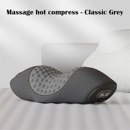 Elektrisk massager nackkudde varm kompress vibrationsmassage nackdrag relax sova memor (FMY)