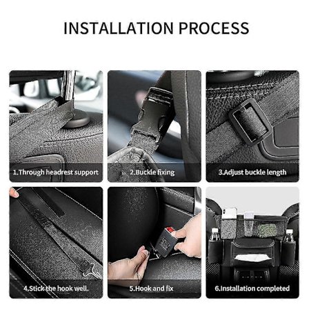 Bil Interiör Bil Mittbox Hängare Förvaringsväska Hängande Ficka Organizer Bil Förvaring Städad Svart