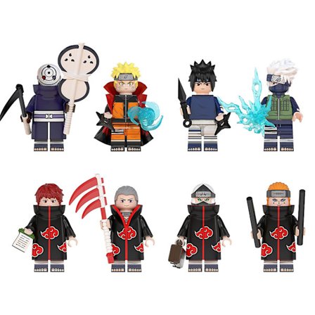 8 stk/sett Naruto modell tegneserie actionfigur enkel å betjene Hom