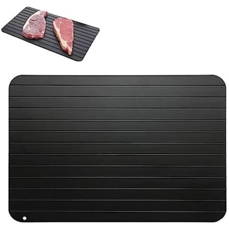 Lam-lord Optøningsbakke, Hurtig Optøningsplade Metal Aluminium Optøningsplade Non-stick til Fisk, Kød, Fjerkræ og Frosne Fødevarer (størrelse: M)
